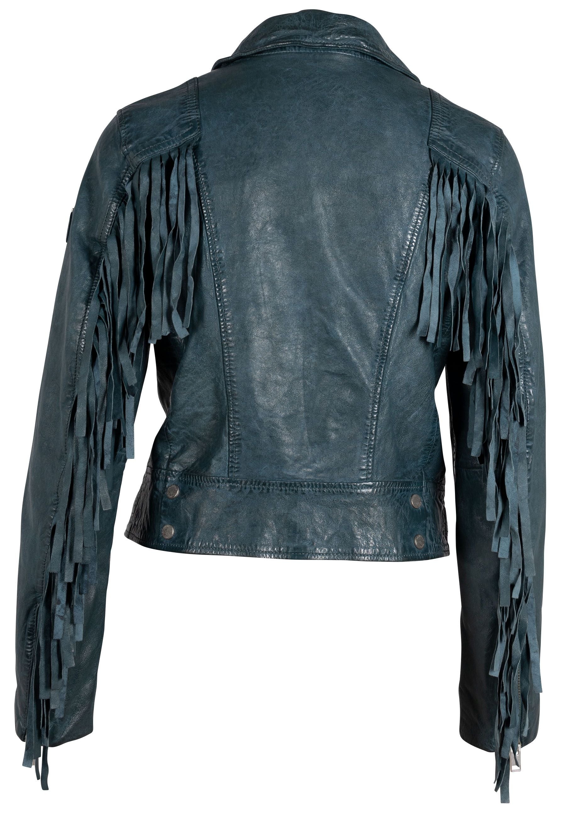 Zoe Fringed Leather Moto Jacket