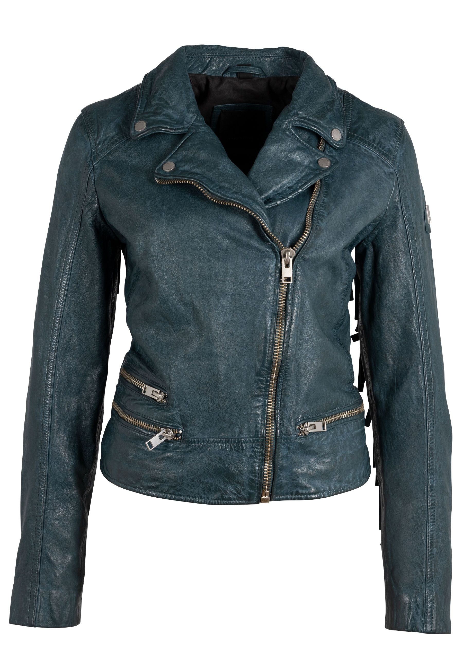 Zoe Fringed Leather Moto Jacket