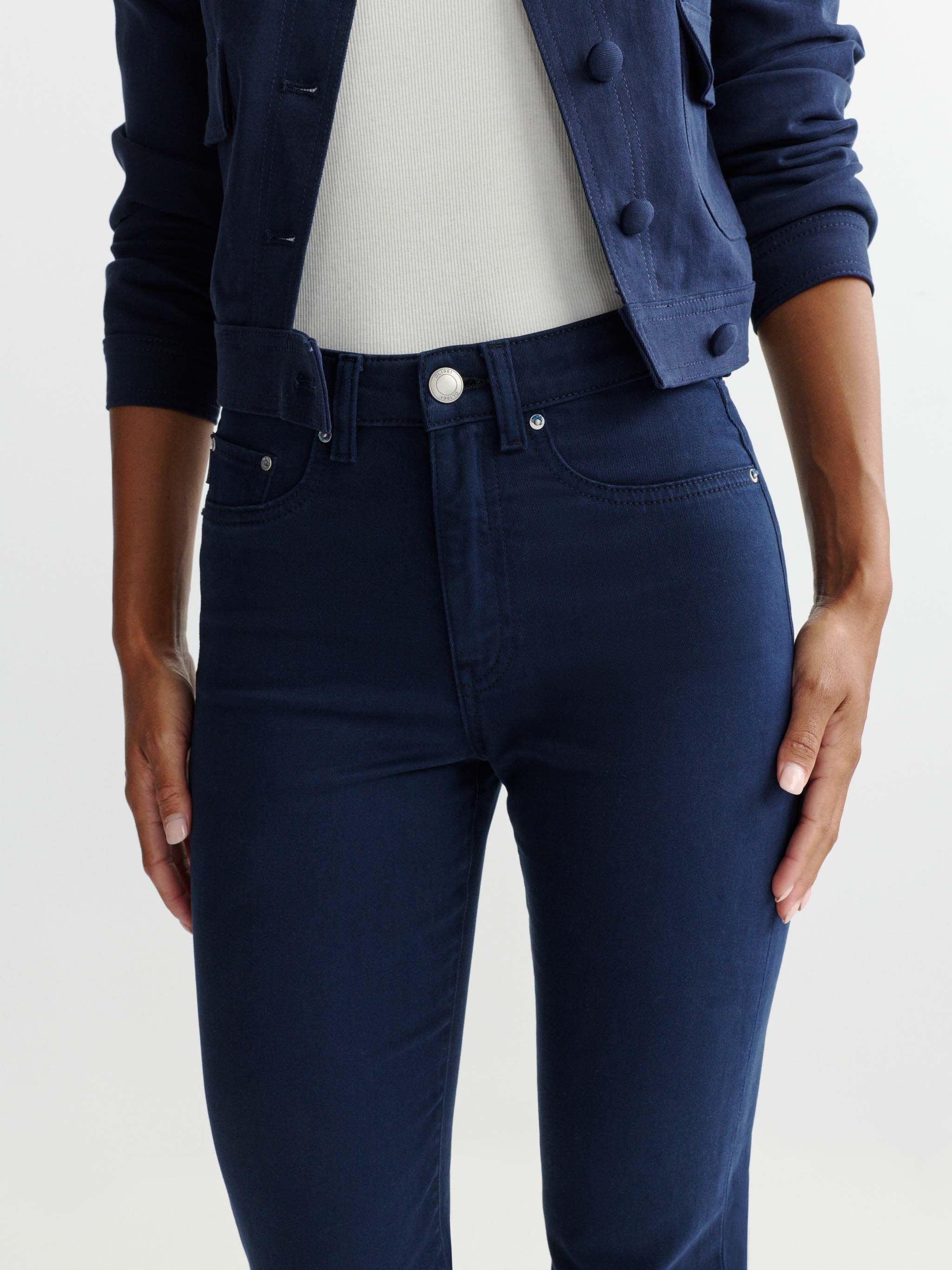 Kristy Capri High Rise Twill Jeans - Bright Navy
