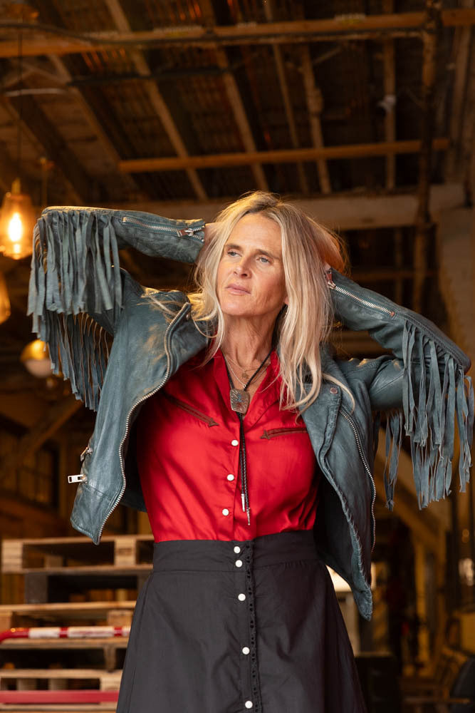 Sendero Cheyenne Western Blouse - Crimson