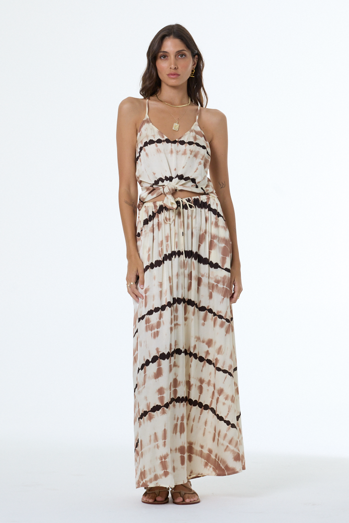 YFB Edola Maxi Skirt - Fawn Cuba Wash