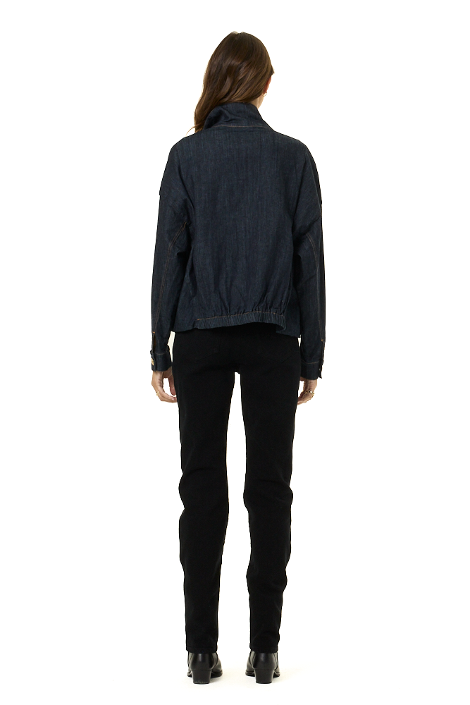 YFB Nolen Bomber Jacket - Dark Indigo Denim
