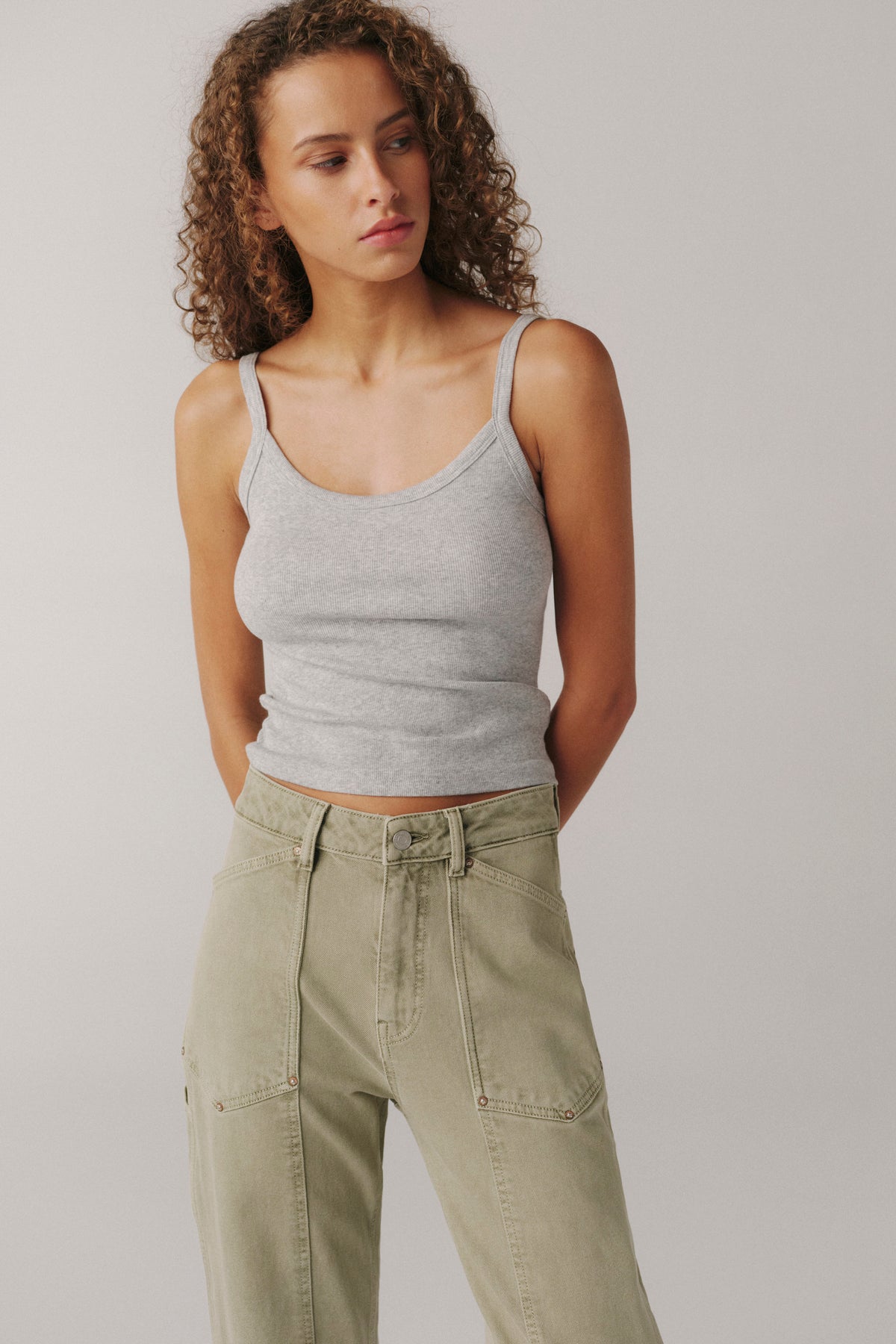 Warp+Weft SAT 90's Utility Straight Jeans - Laurel Green