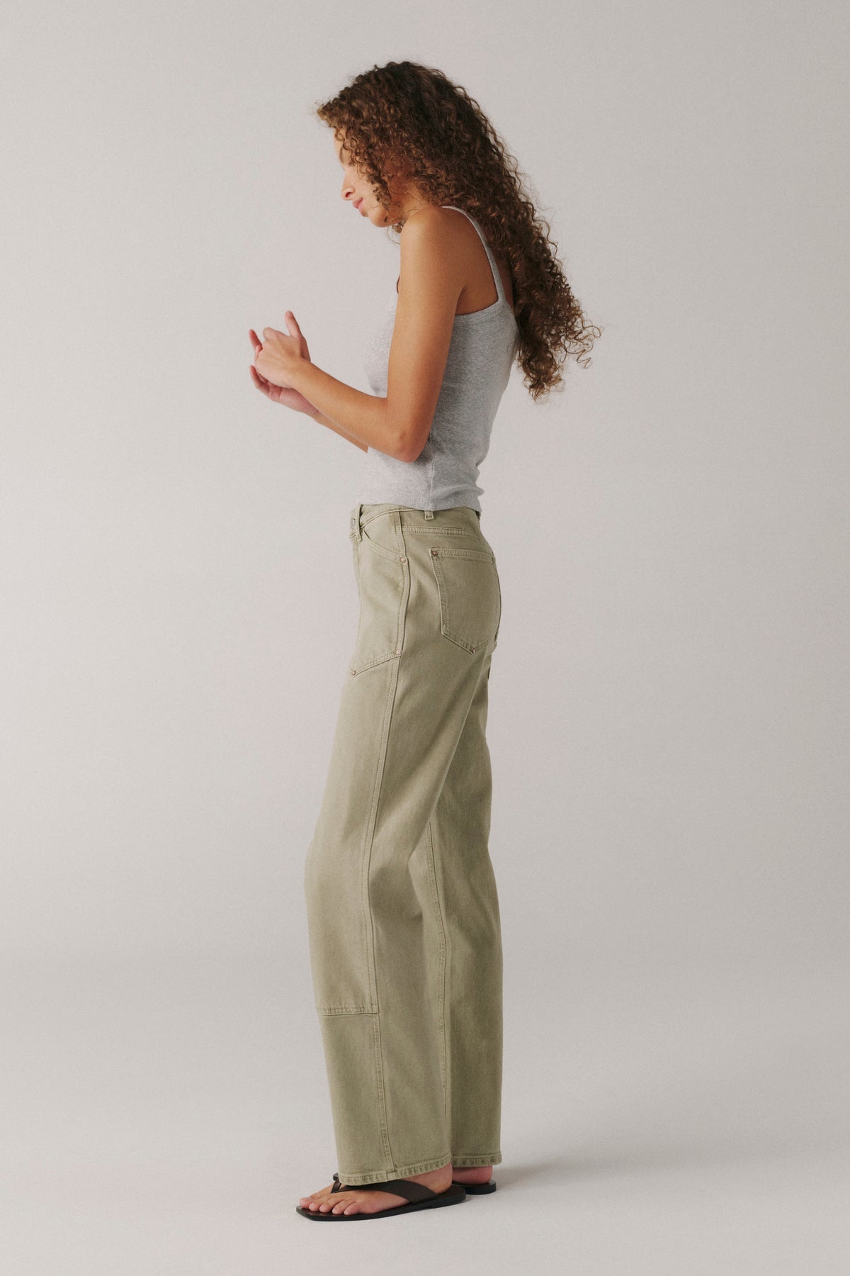 Warp+Weft SAT 90's Utility Straight Jeans - Laurel Green