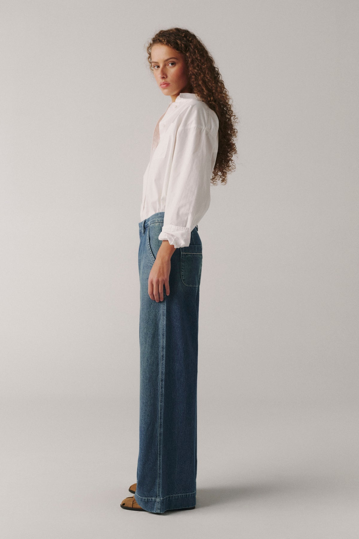Warp+Weft Venetian Wide Leg Trouser - Sailing Day