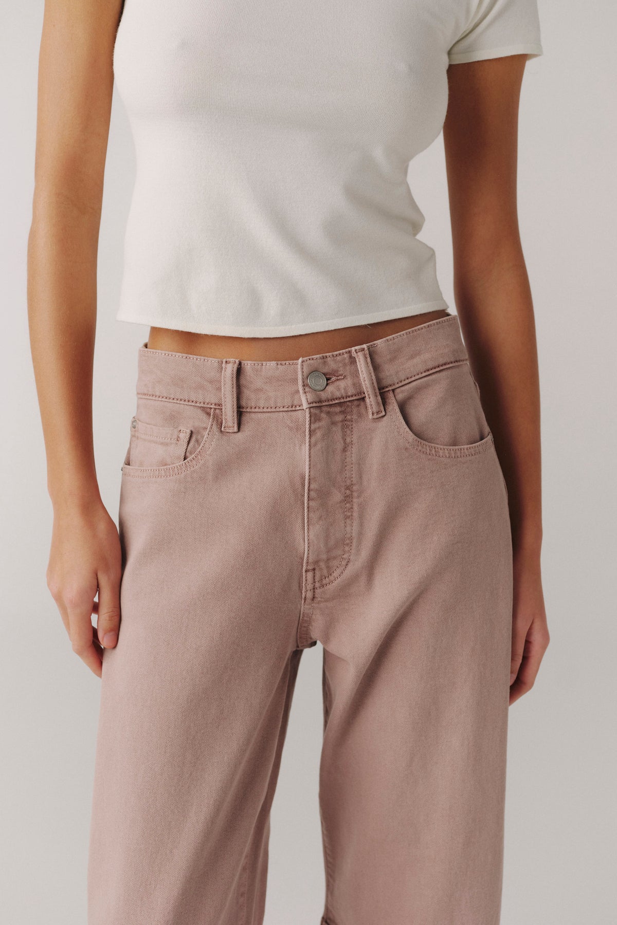 Warp+Weft BNA Soft Curve Barrel Jeans - Rosewood