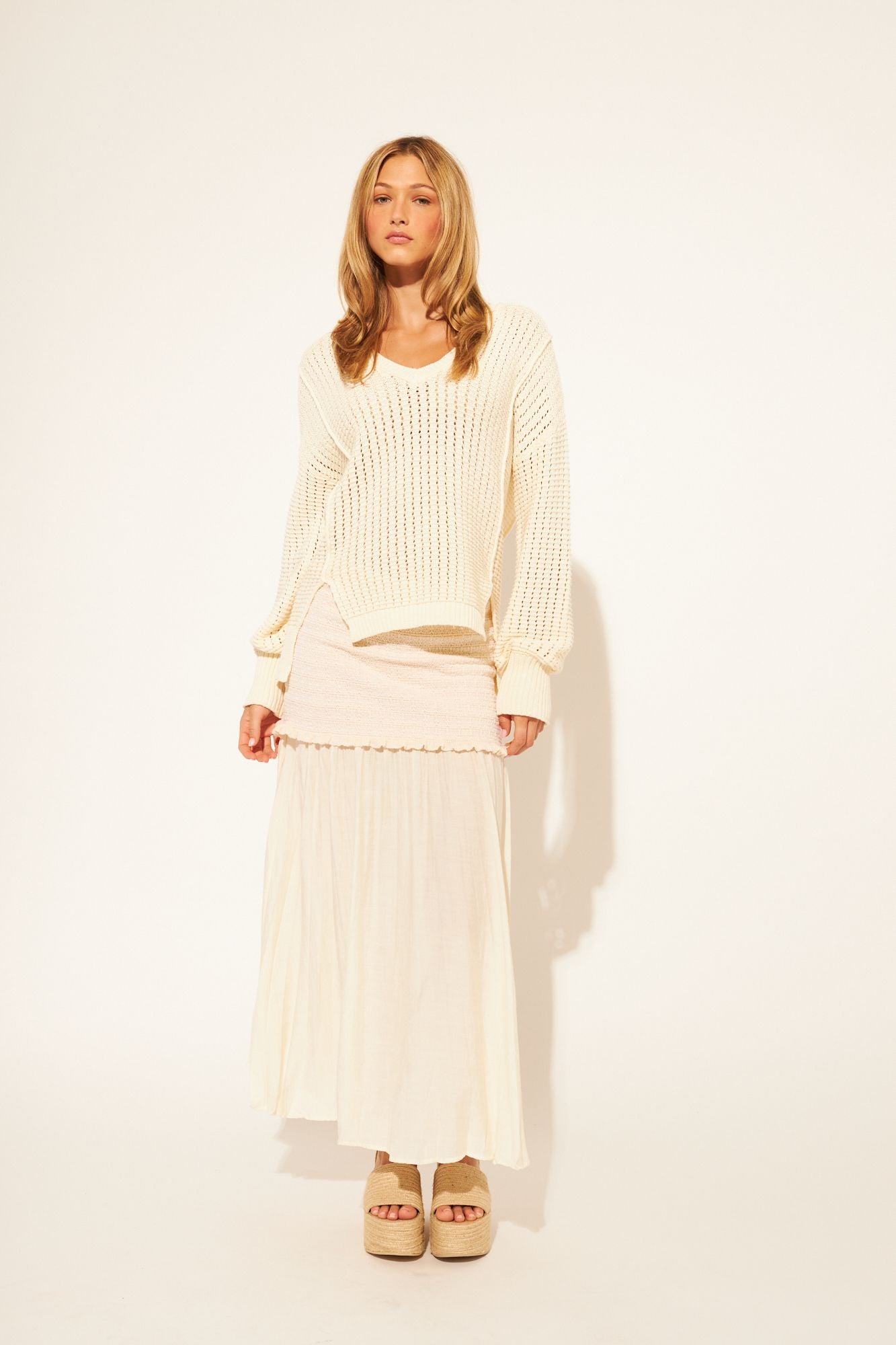 JOHN + JENN Avalon Summer Sweater - Antique Ivory