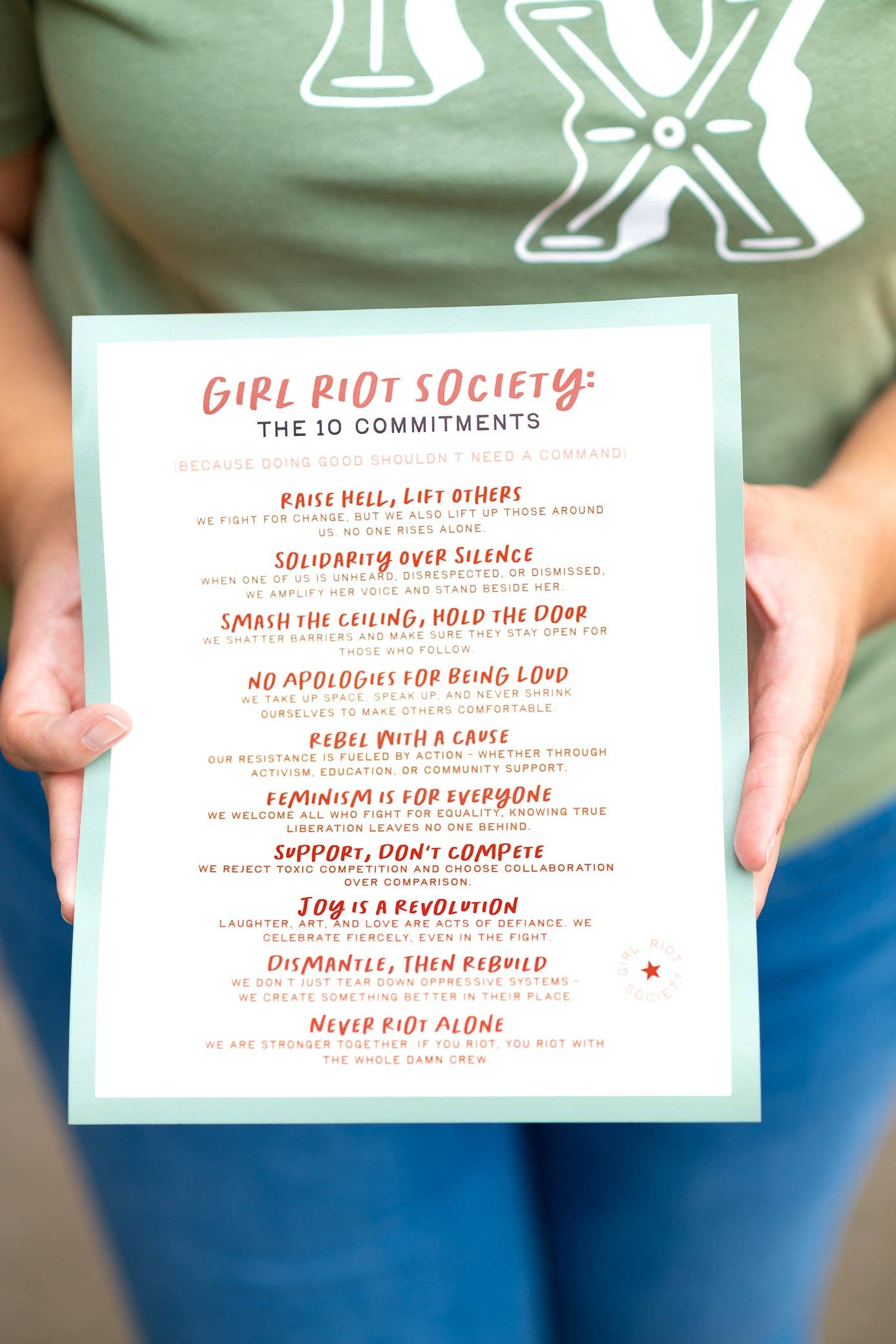 Girl Riot Society Commitments Art Print