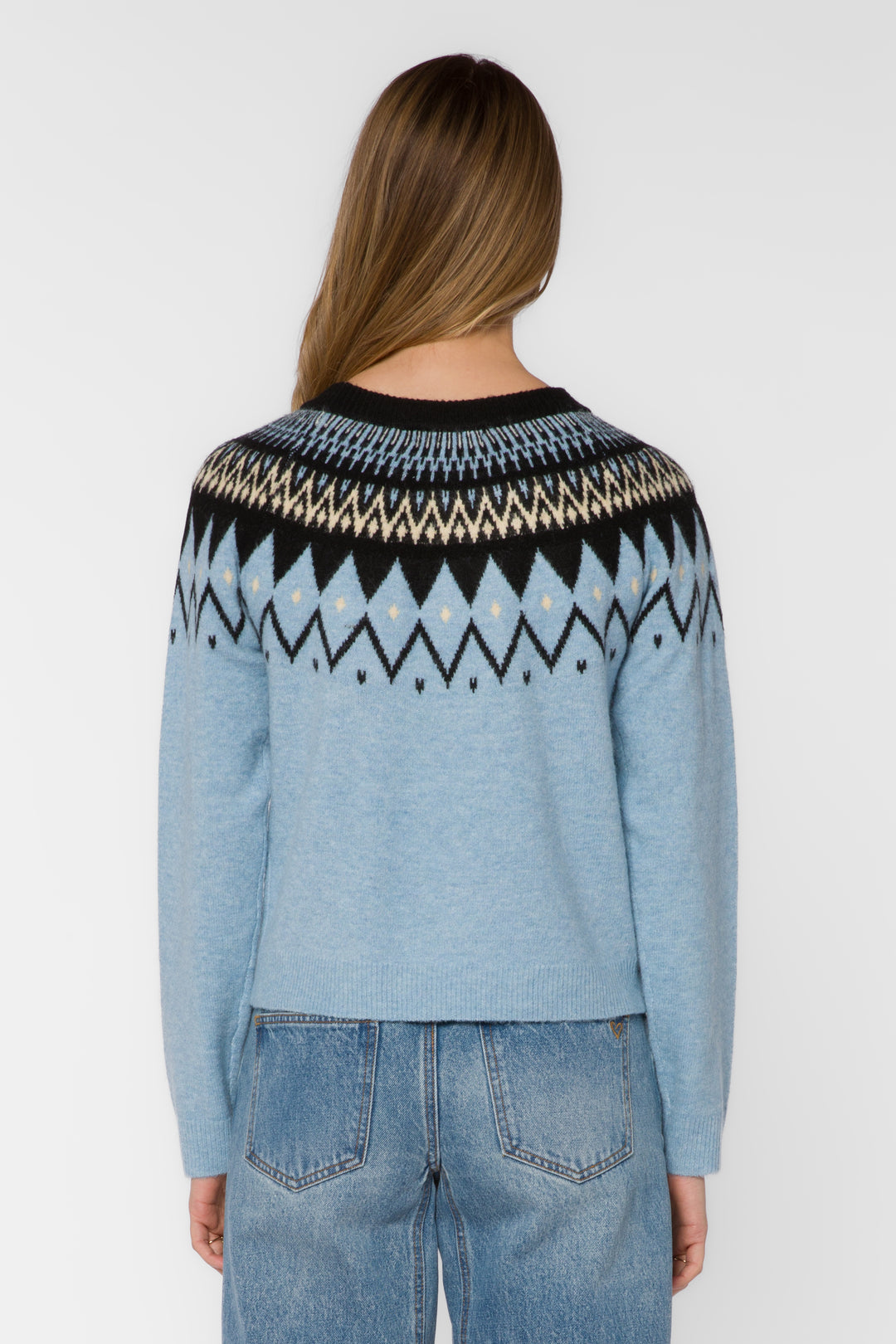 Velvet Heart Delvine Nordic Knit Sweater - Blue Mist