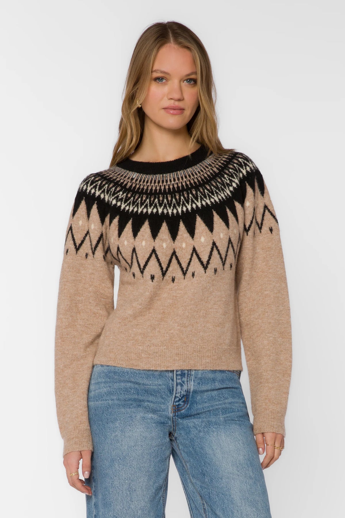 Velvet Heart Delvine Nordic Knit Sweater - Dune