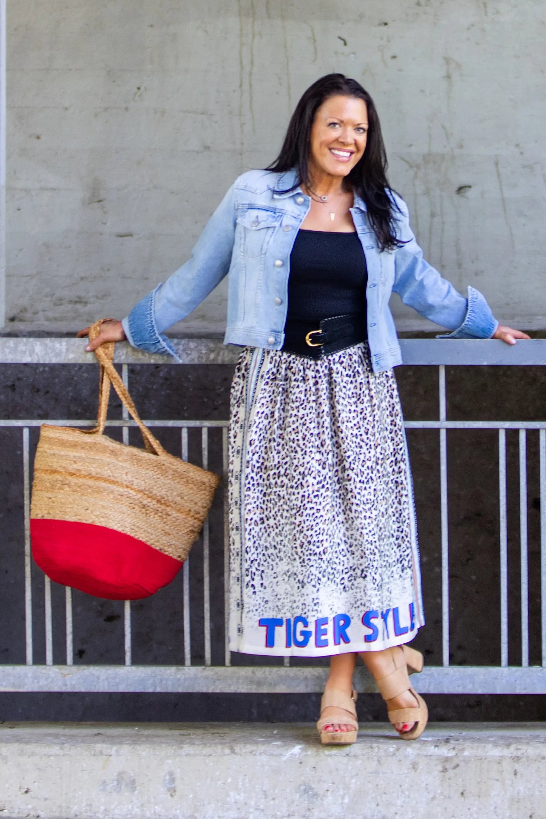 Hailey Tiger Print Midi Skirt