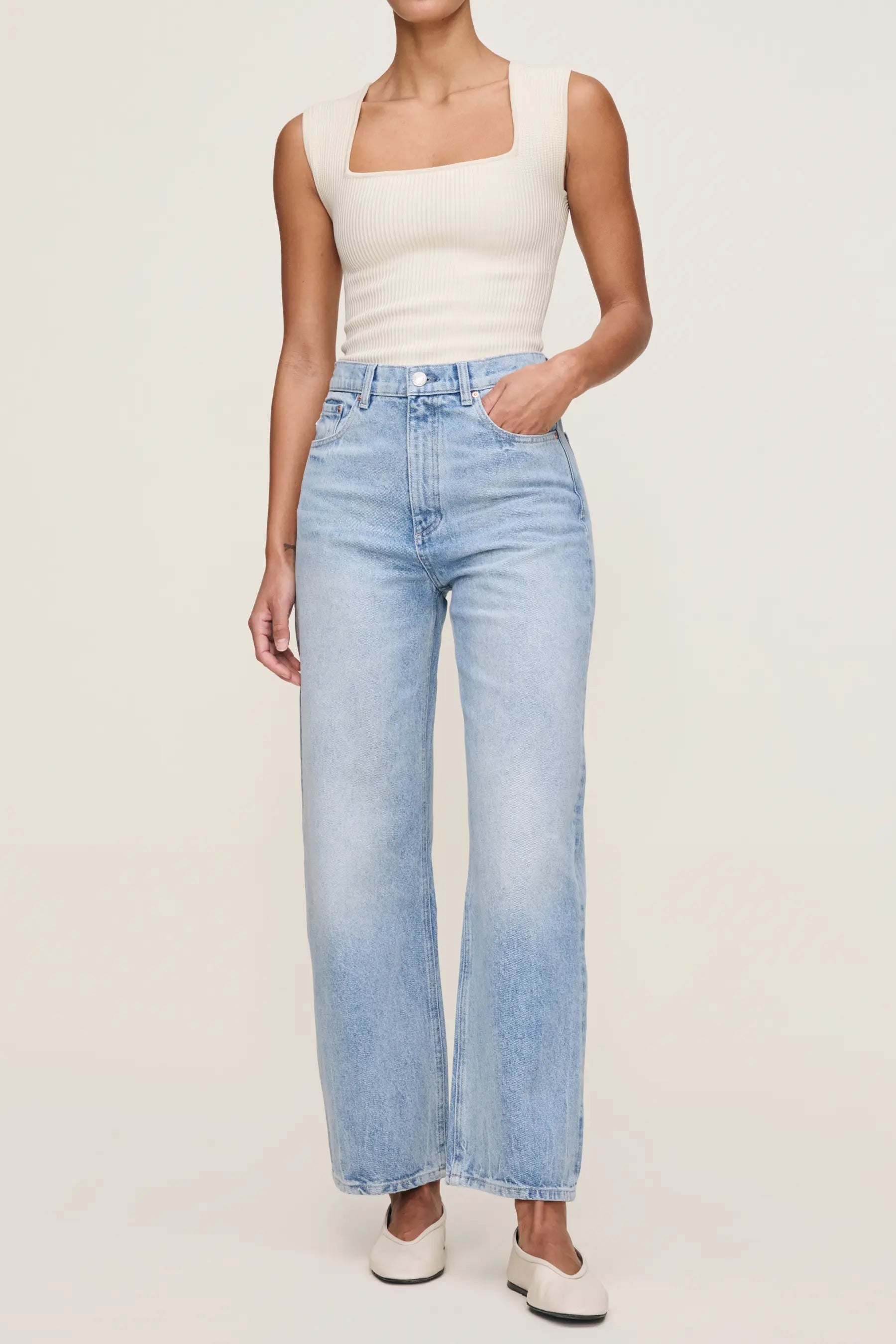 Karmine Refined Wide Leg High Rise Jeans