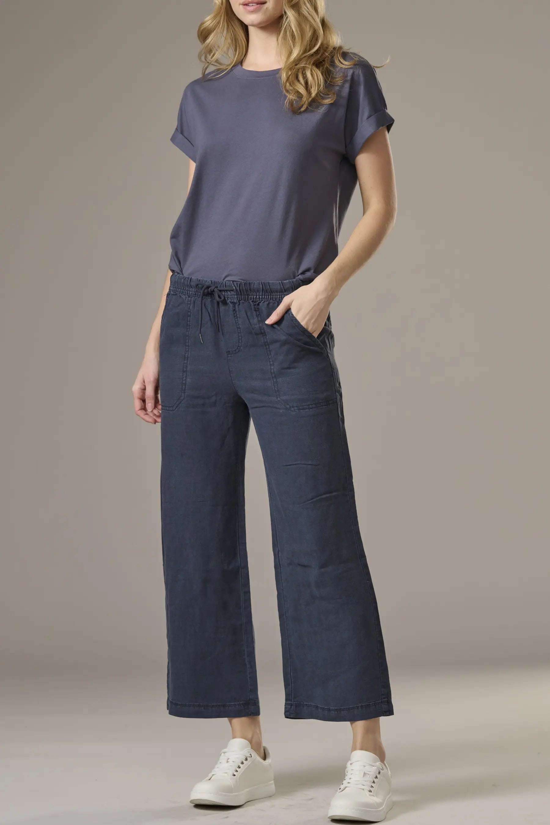 Skye Slub Tee - Ash Navy