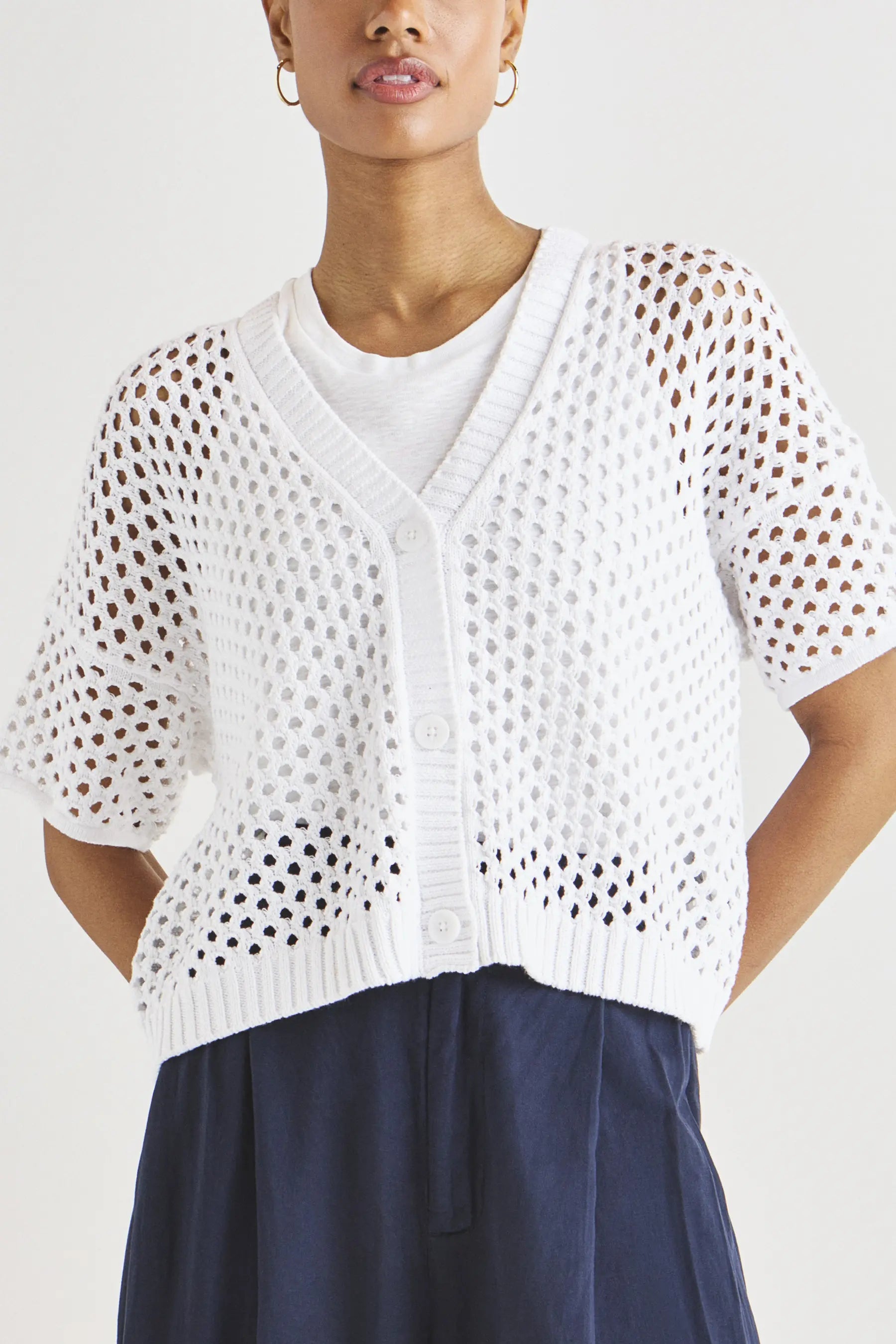 Nova Pointelle Short Sleeve Cardi