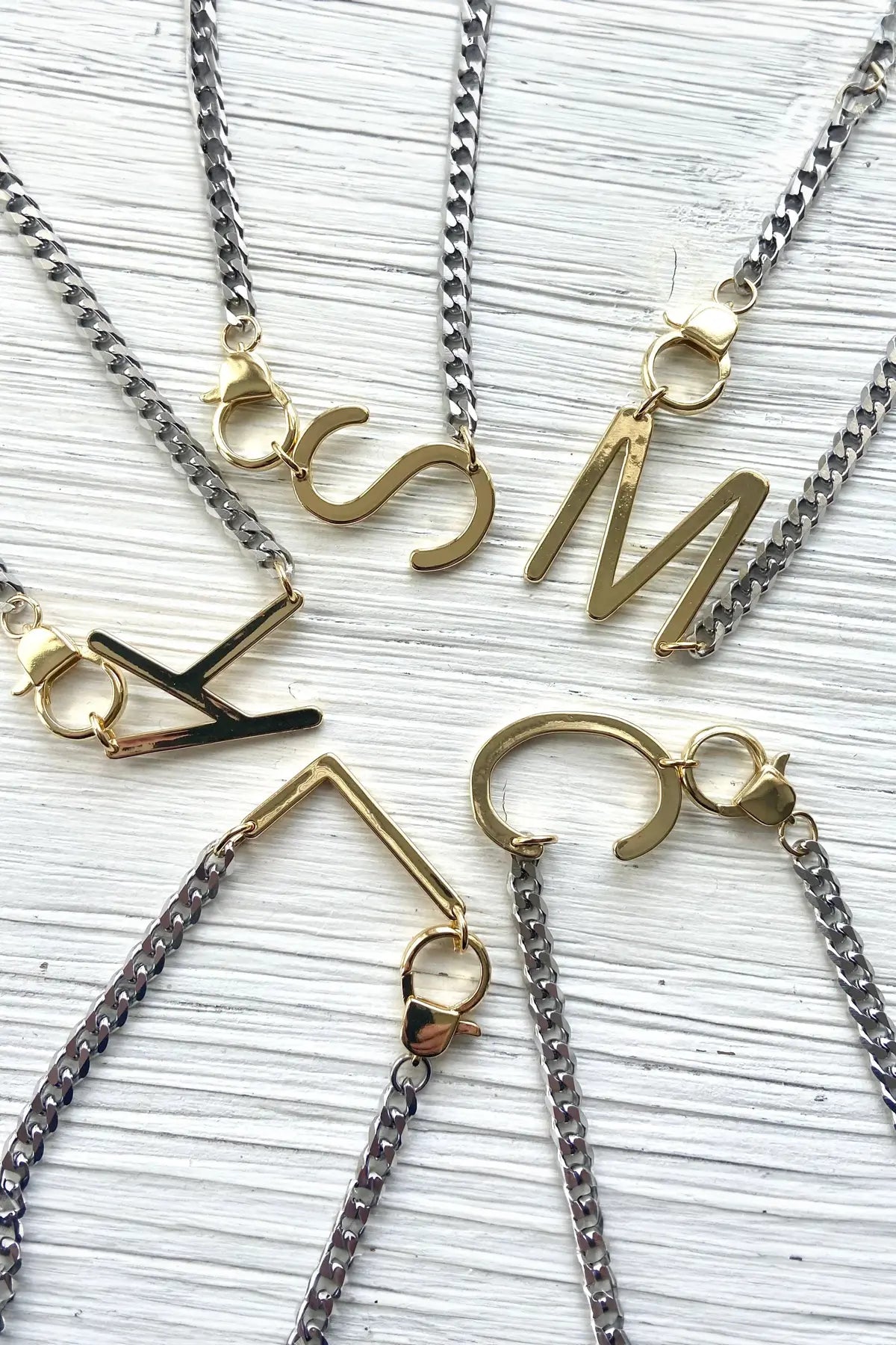 Mixed Metal Initial Necklace