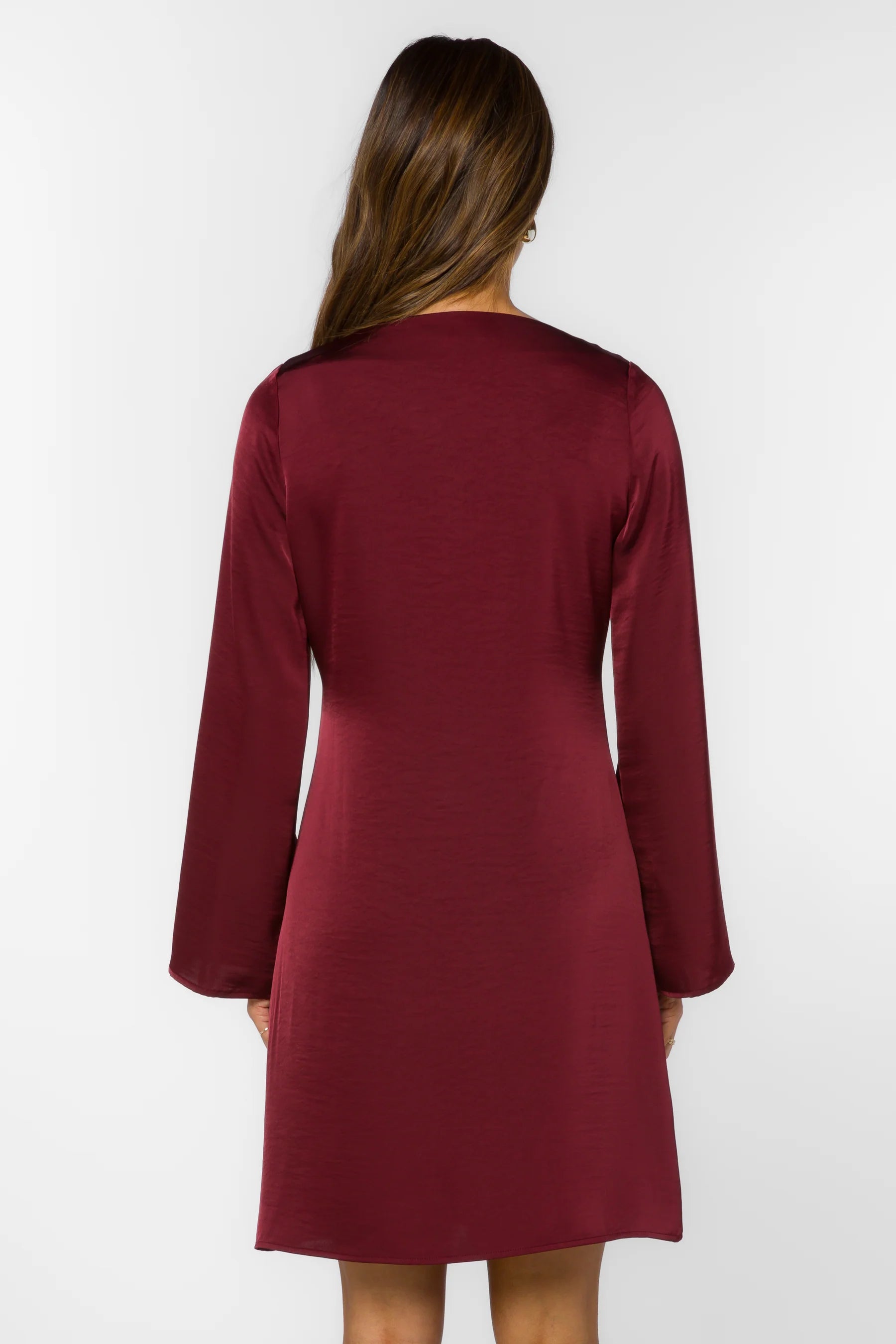 Mariko Mini Dress - Deep Maroon