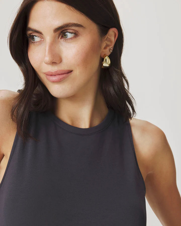 Splendid Bamboo Blend High Neck Tank - Lead
