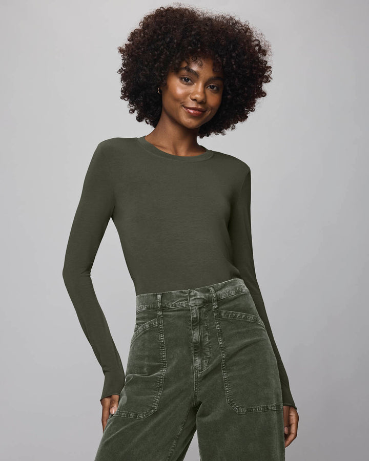 Bamboo Long Sleeve Tee - Green Spruce