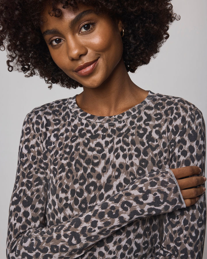 Bamboo Long Sleeve Tee - Leopard Print