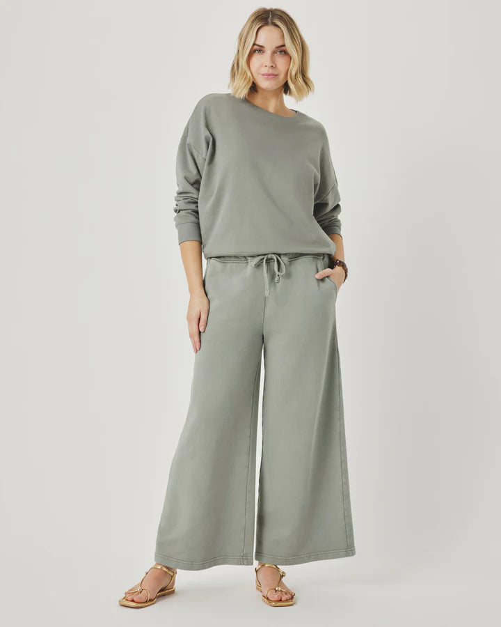 Splendid Greta Terry Crop Pant - Eucalyptus