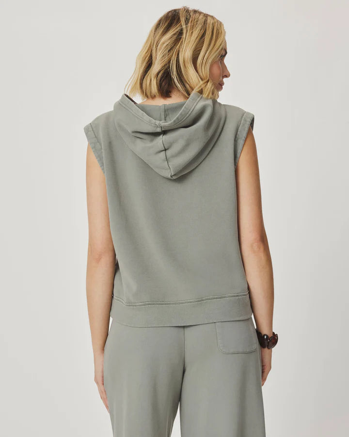Splendid Greta Sleeveless Hoodie - Eucalyptus