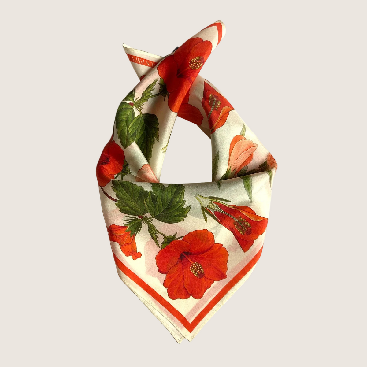 Botanical Hibiscus 100% Silk Scarf
