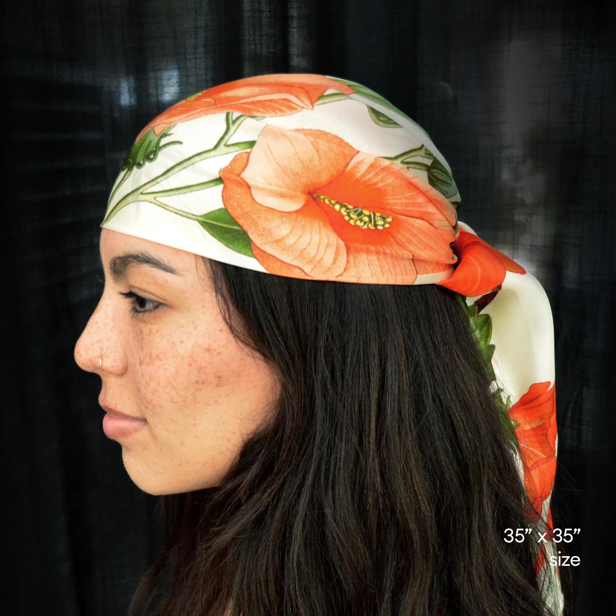 Botanical Hibiscus Silk Scarf