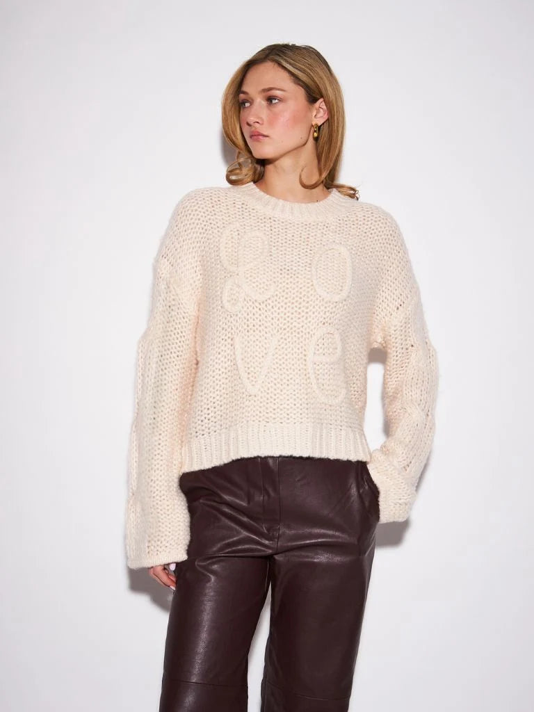 John + Jenn LOVE Crewneck Sweater - Meringue