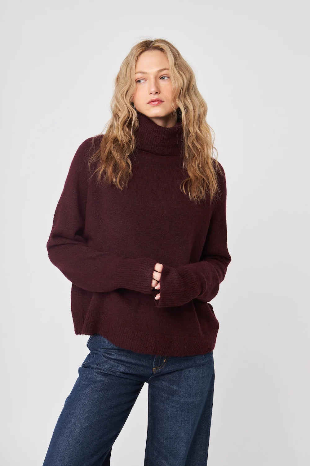 Emmett Turtleneck Sweater - Merlot