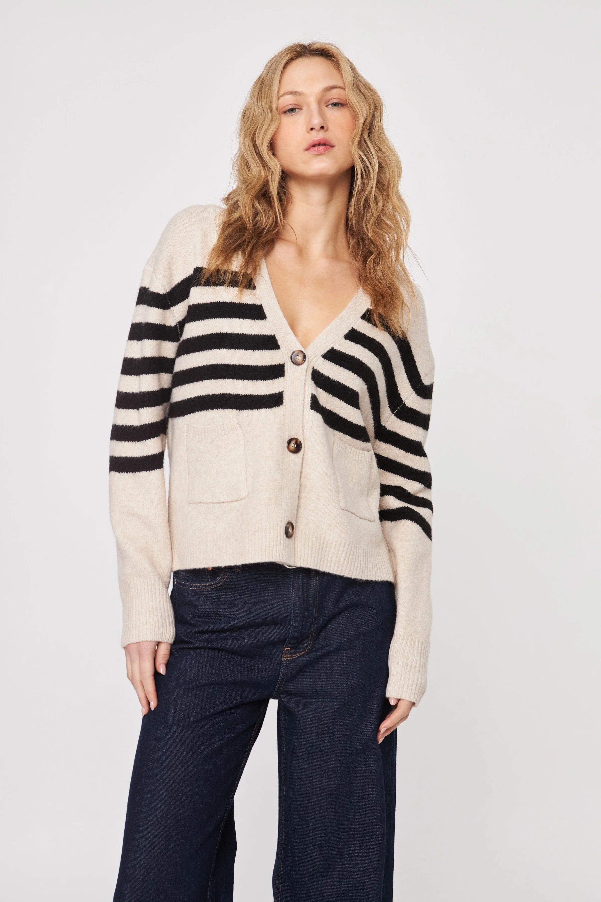 Stanley Cardi - Nougat Stripe