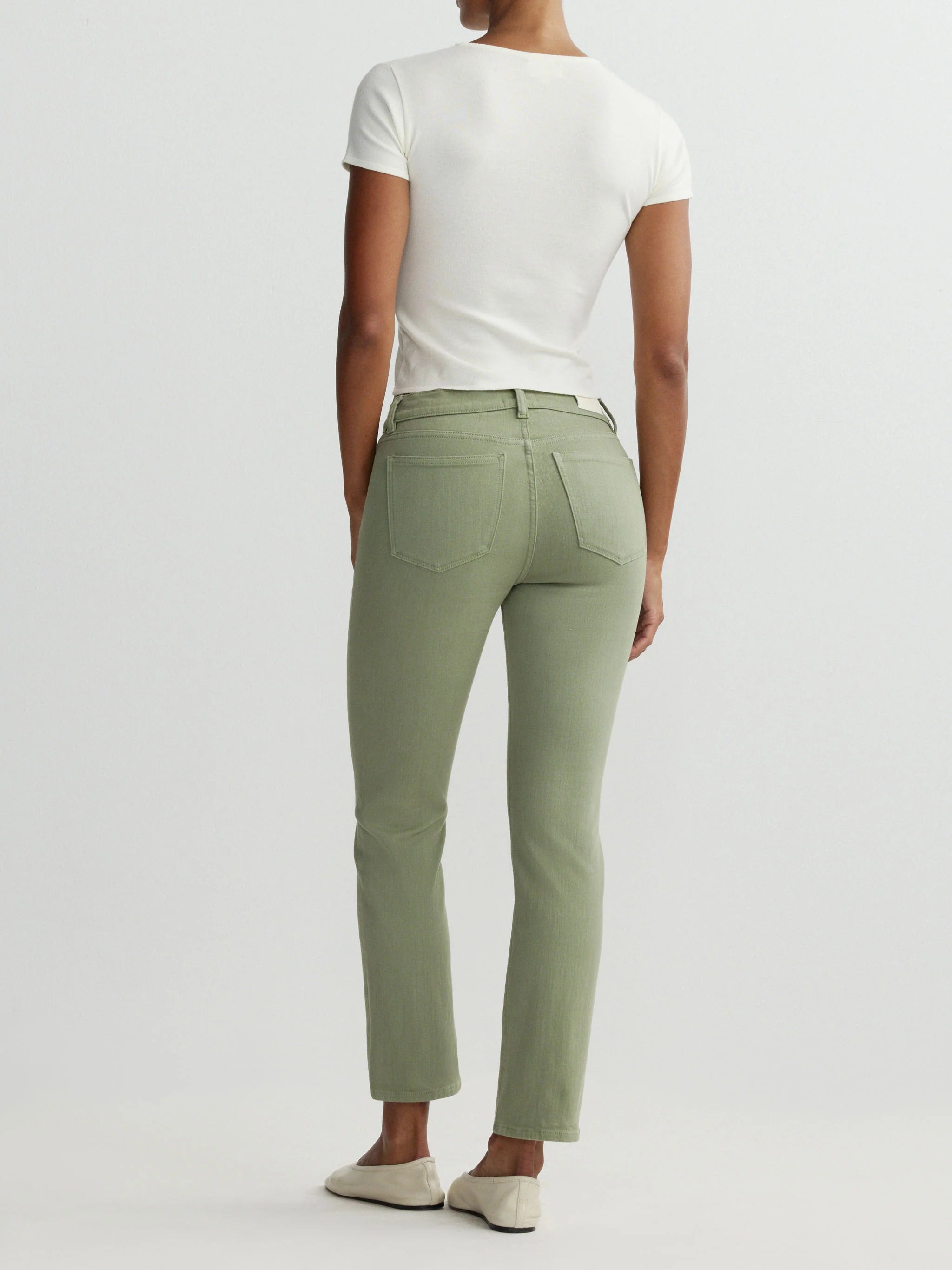 DL1961 Mara Straight Mid Rise Ankle Jeans - Supergreens
