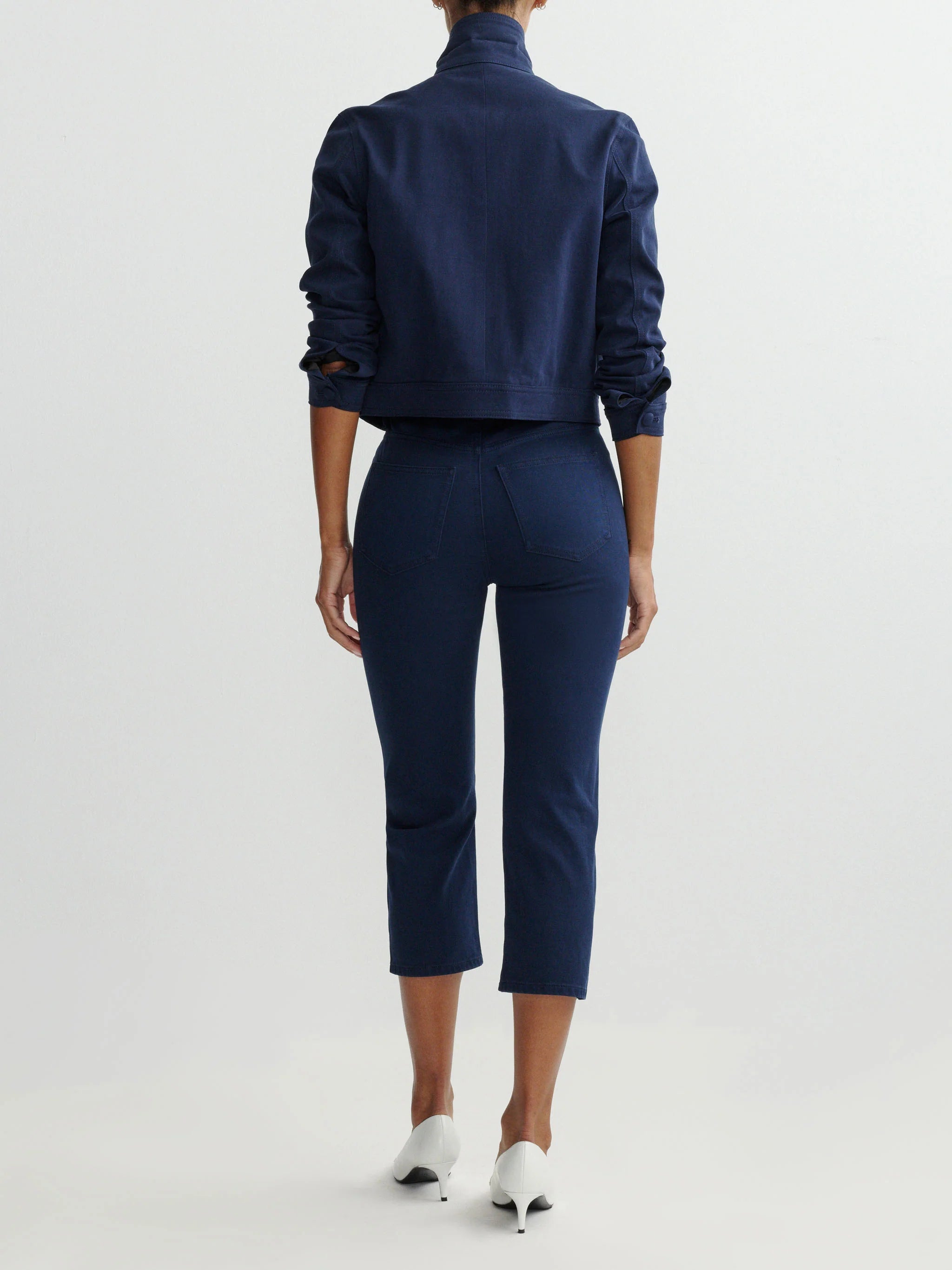 Kristy Capri High Rise Twill Jeans - Bright Navy