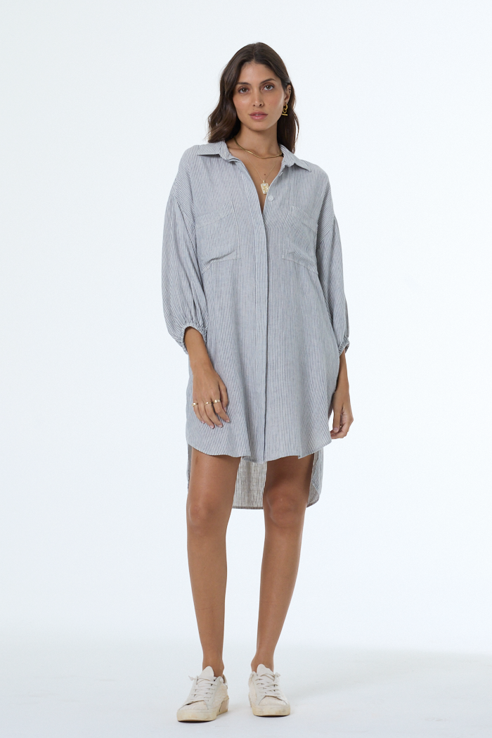 YFB Sand Dollar Rail Road Stripe Shirt Dress