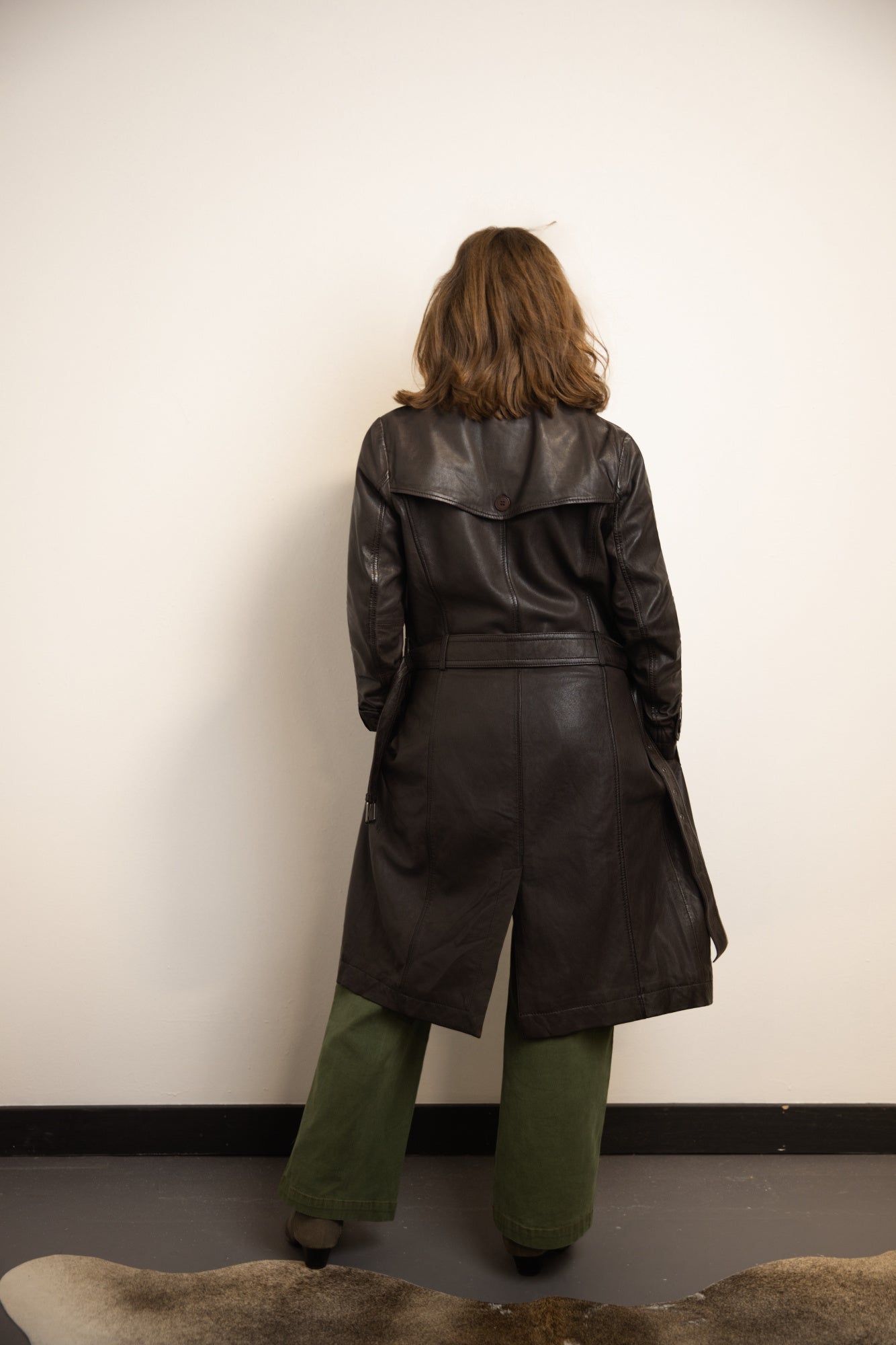 Leah Classic Leather Trench Coat