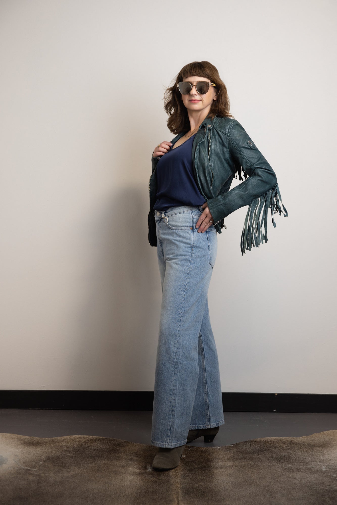 Zoe Fringed Leather Moto Jacket