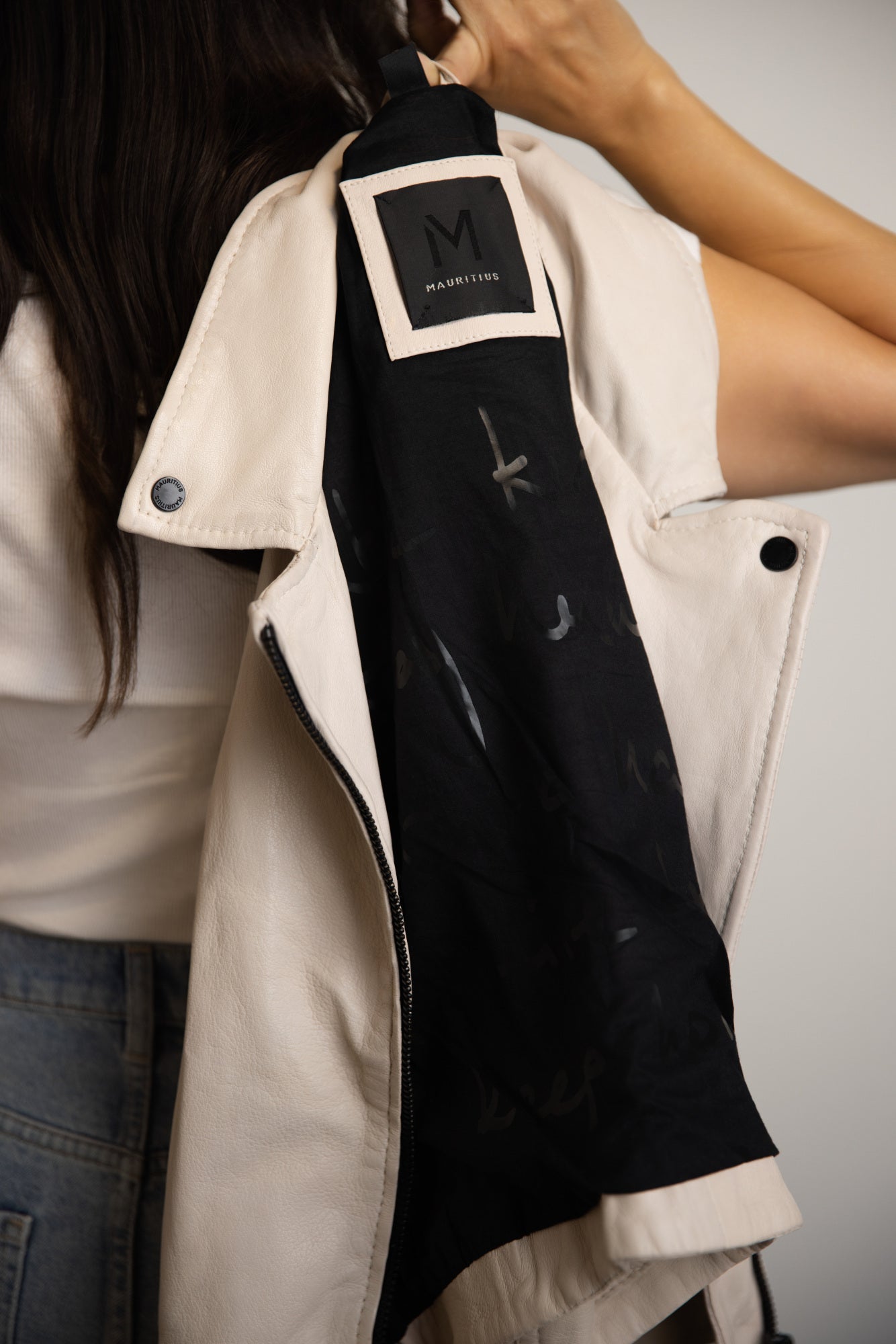 Bita Cropped Leather Moto Jacket