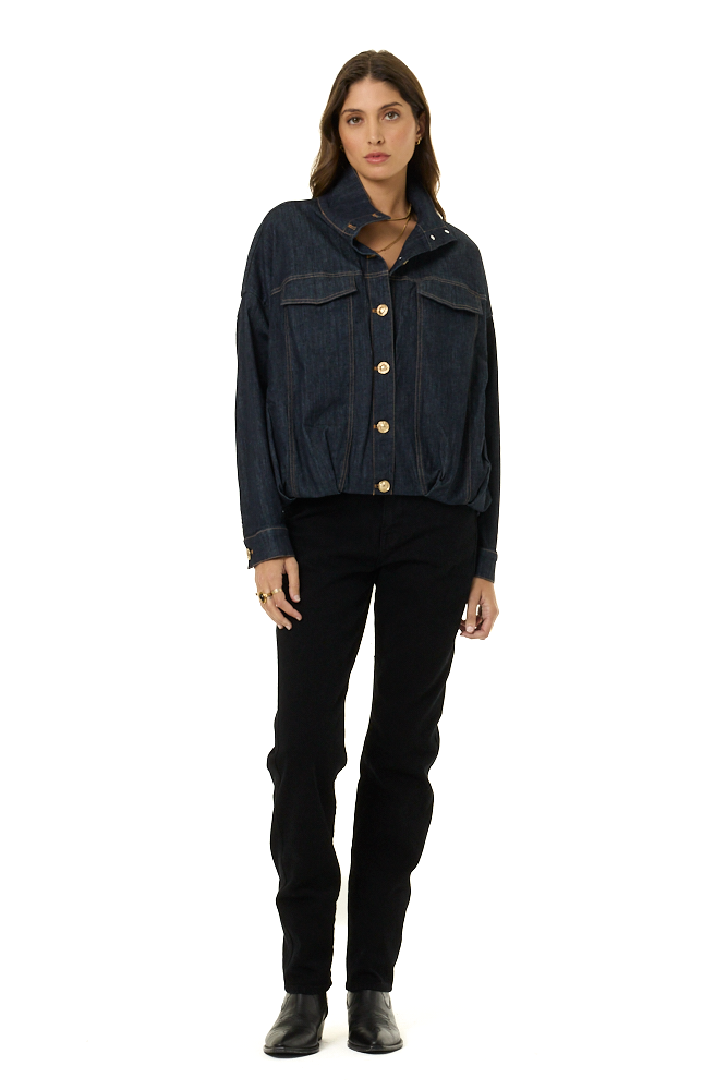 YFB Nolen Bomber Jacket - Dark Indigo Denim