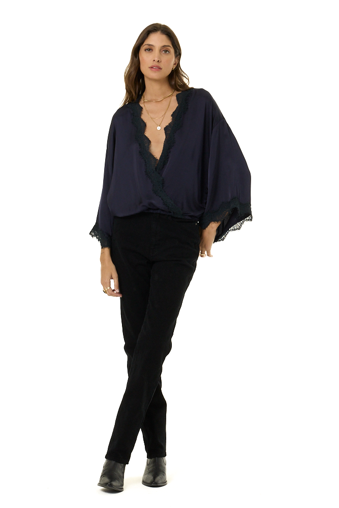 YFB Tia Lace Top - Midnight