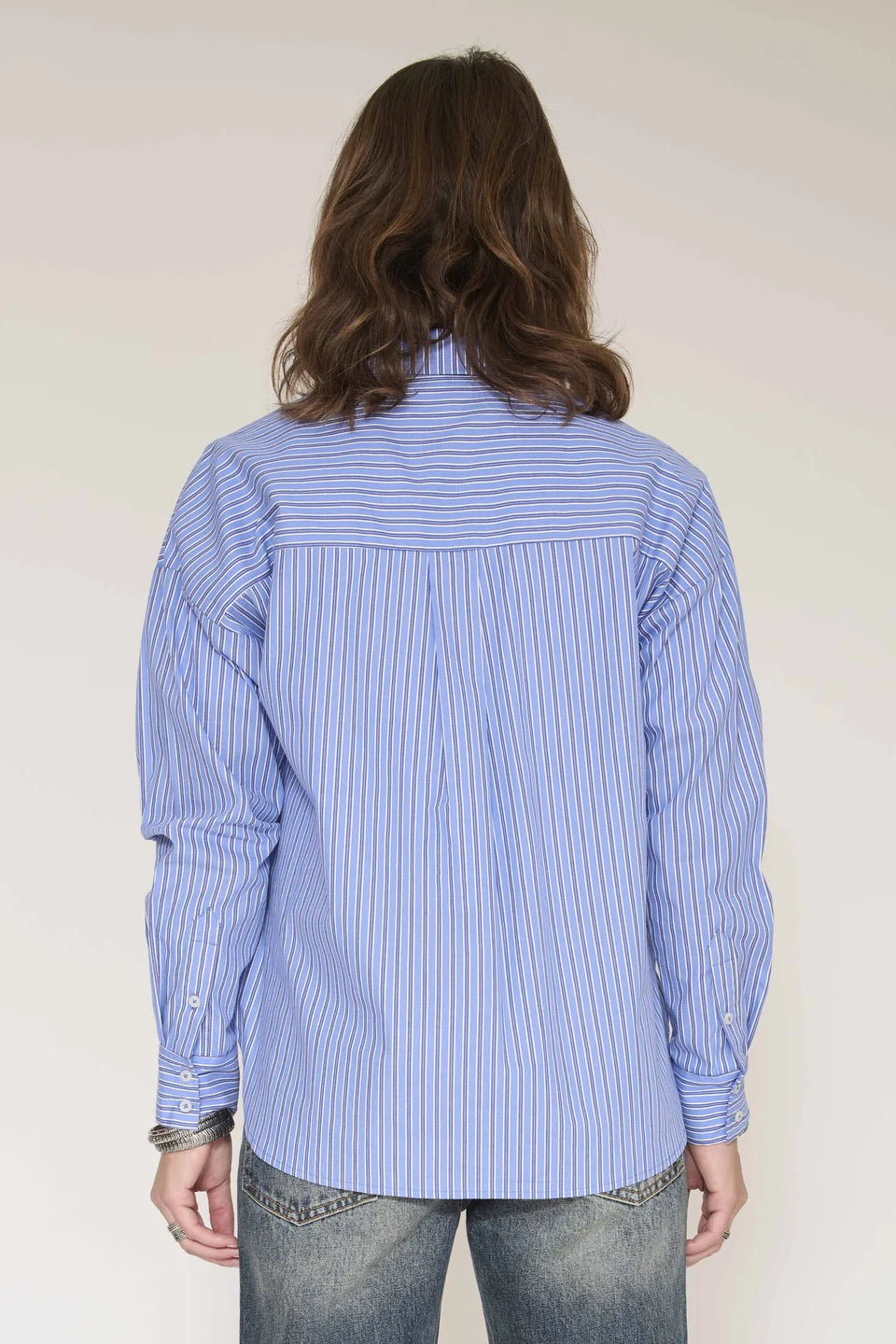 MKT Studio Cirin Striped Button-Down Shirt - Blue