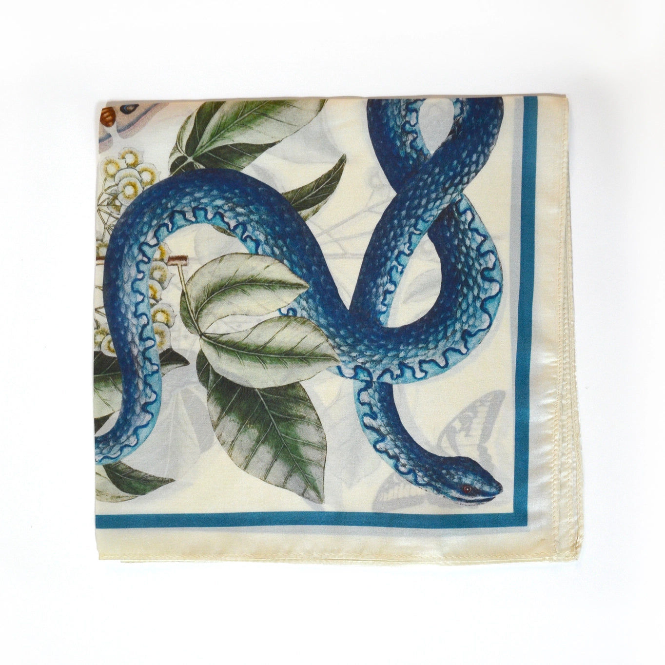 Blue Snake Silk Scarf