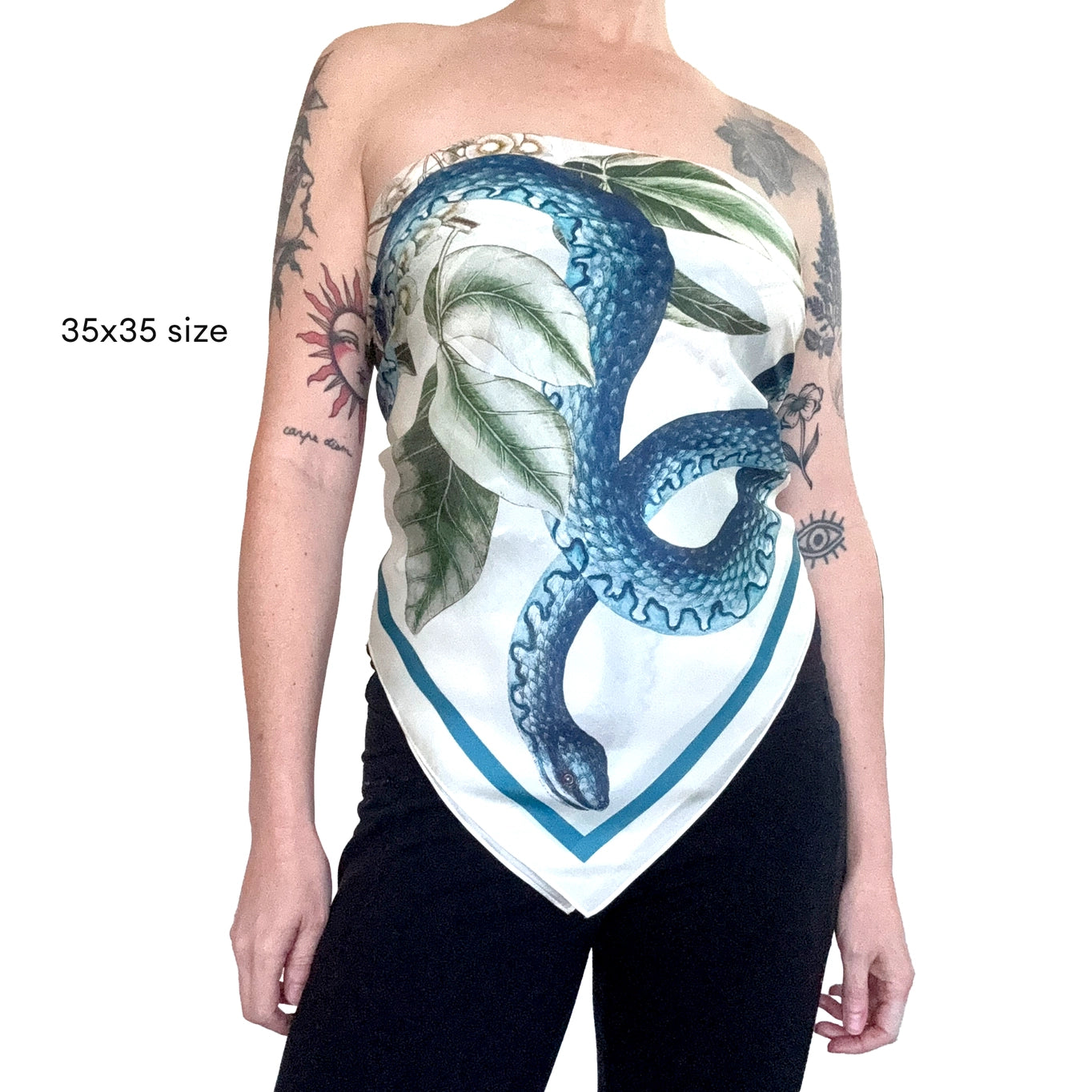 Blue Snake Silk Scarf