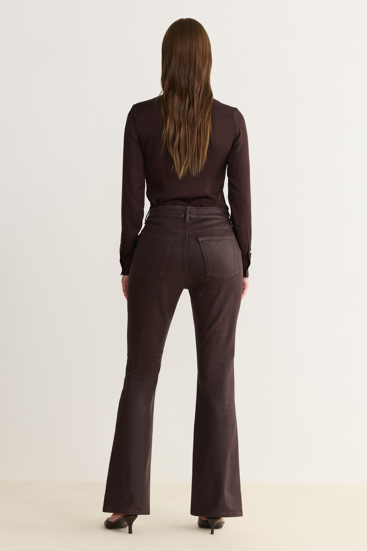 NAO Stretch High Rise Bootcut - Coated Americano