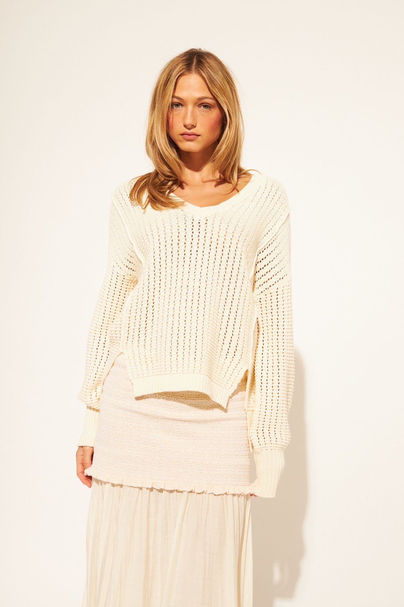 JOHN + JENN Avalon Summer Sweater - Antique Ivory