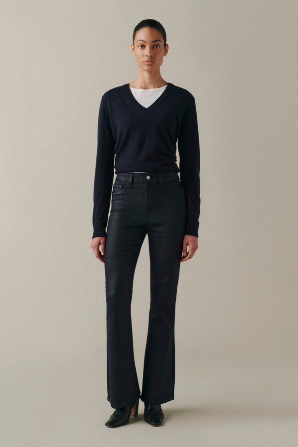 Warp + Weft Austin Stretch Coated Bootcut Jeans - Coated Knight
