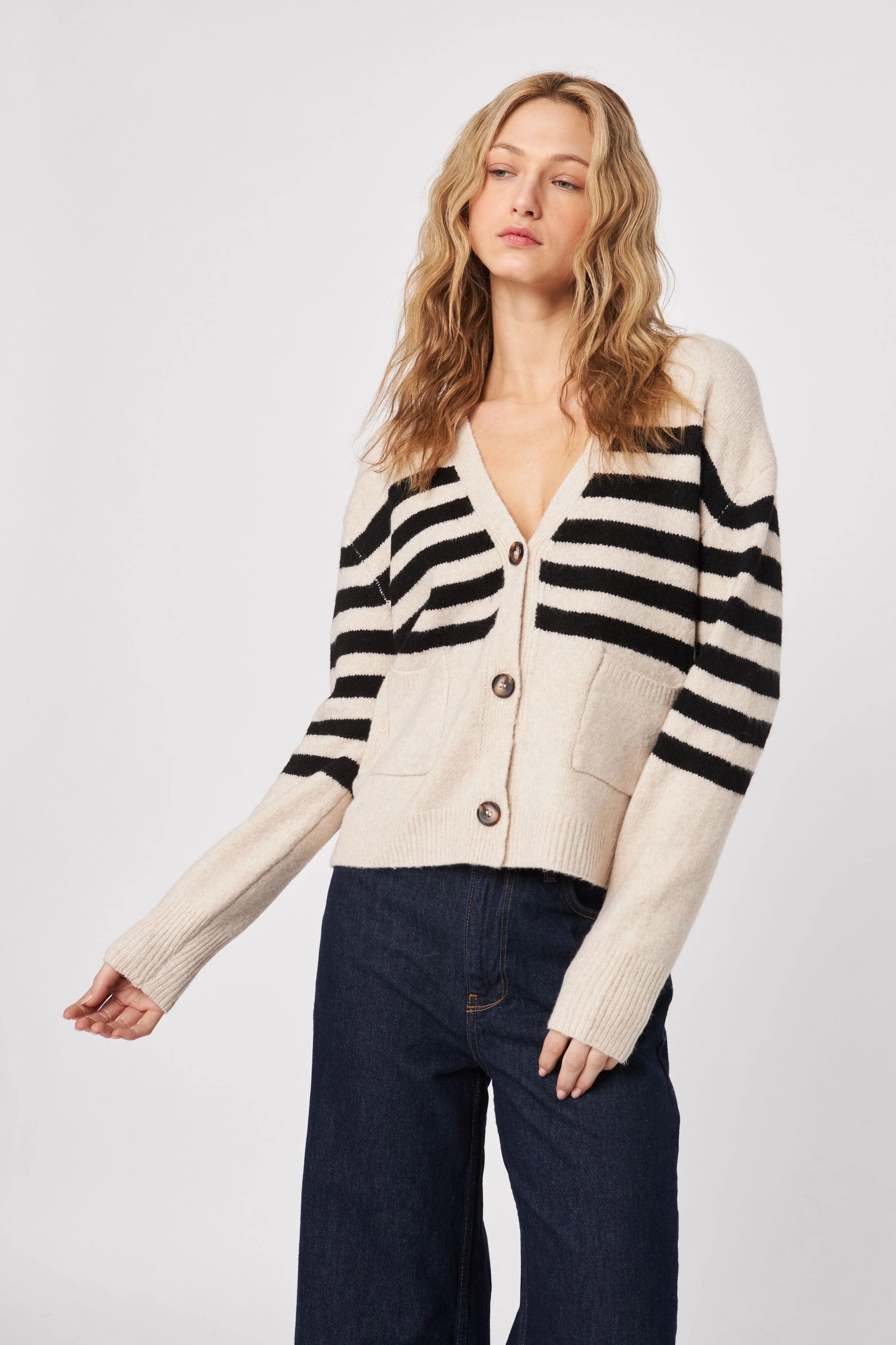 Stanley Cardi - Nougat Stripe