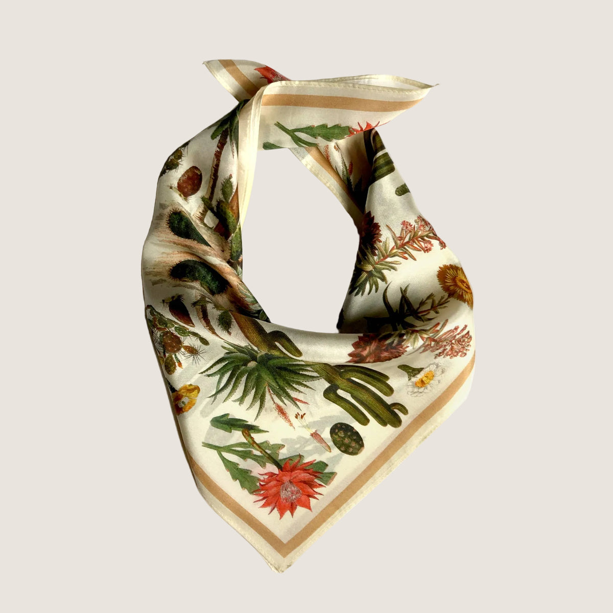 Botanical Cactus 100% Silk Scarf