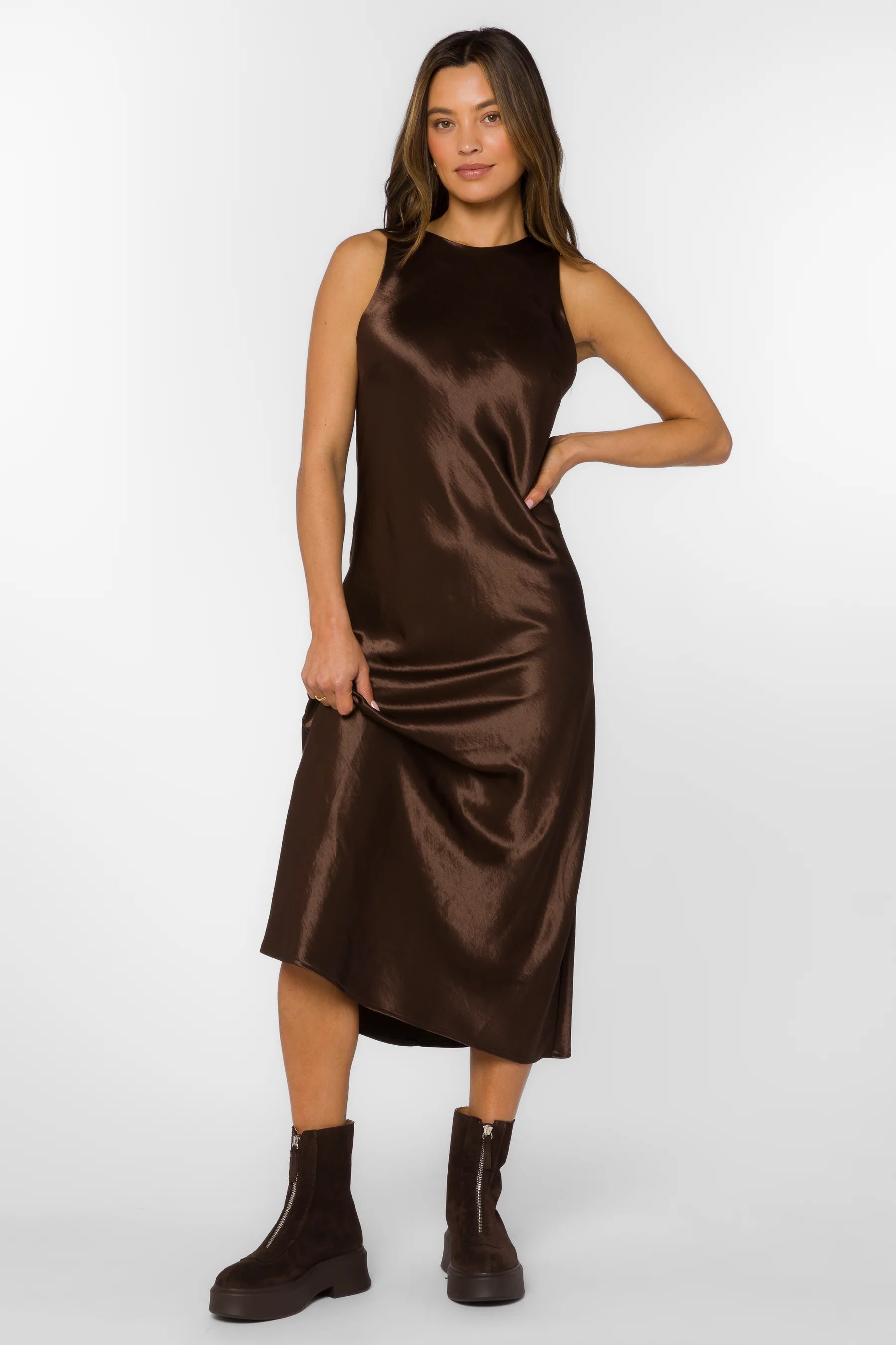 Dorothea Maxi Dress - Walnut Timber
