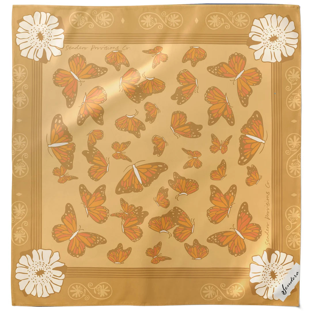 Sendero Butterfly Bandana Scarf - Yellow