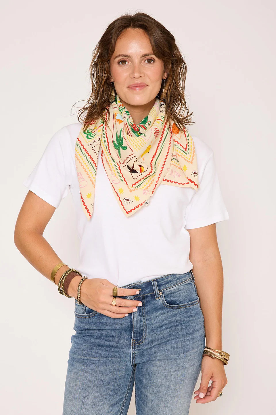 MKT Studio Falesco Tropical Print Scarf