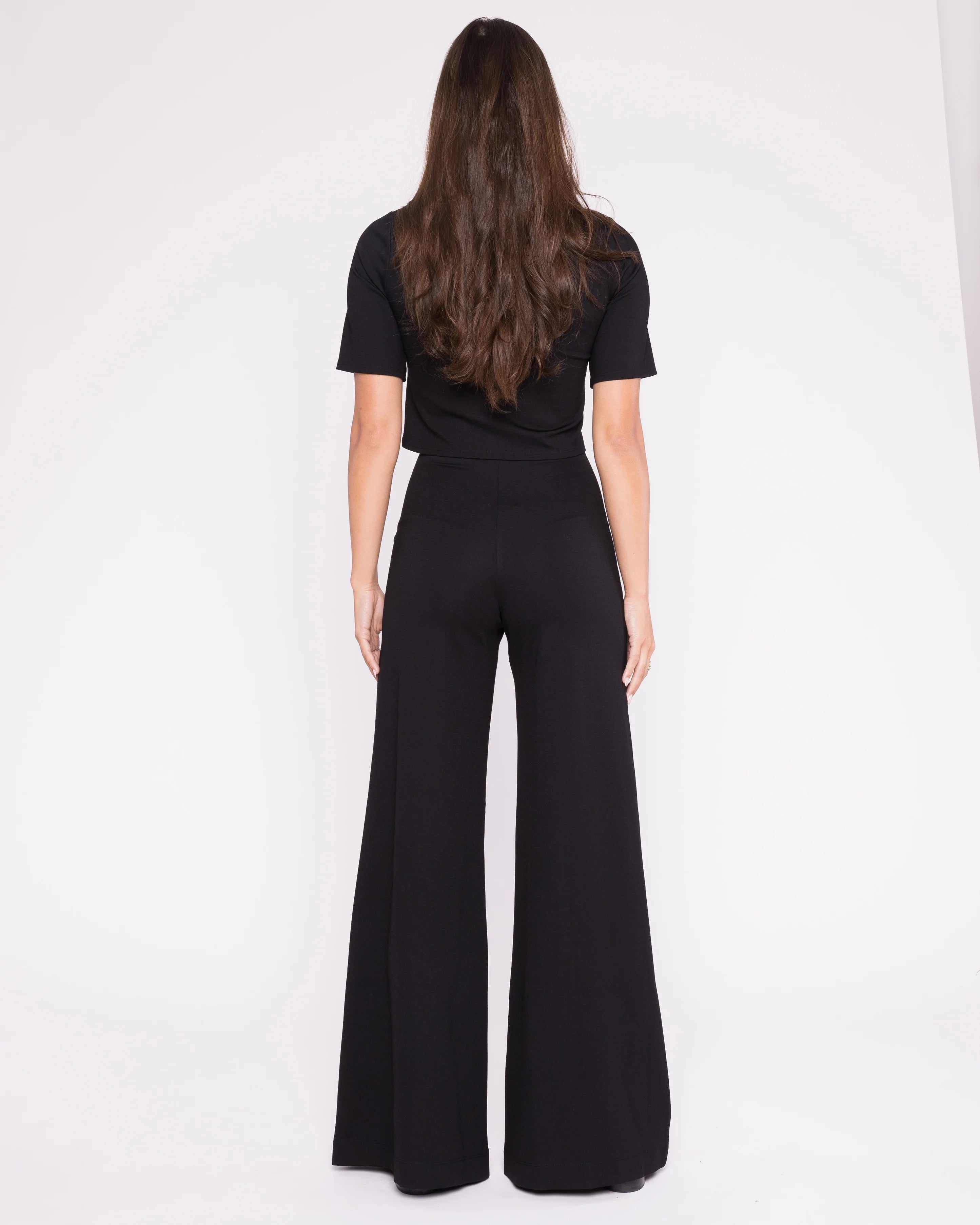 Ponte Knit Wide Leg Pant